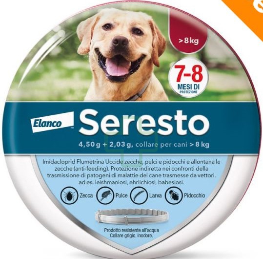 Elanco Seresto 4.50g+2.03g,collare per cani oltre 8kg
