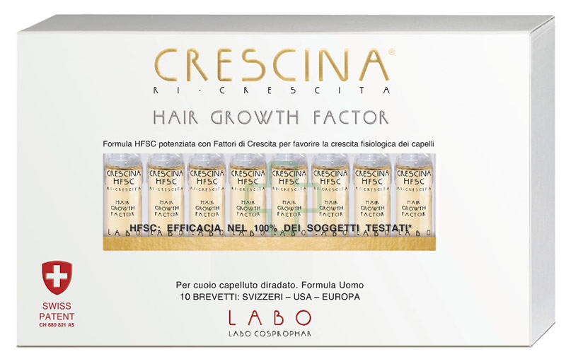 Crescina Linea Ricrescita Hair Growth Factor 500 Capelli Uomo 40 Fiale
