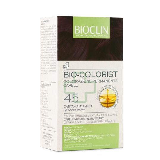 Bioclin Linea Colorazione Permanente Trattamento Capelli 4.5 Castano Mogano