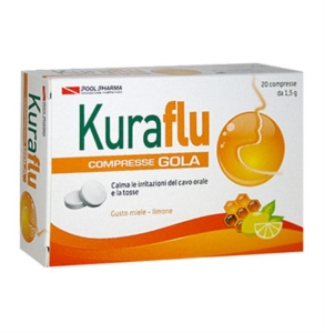 PoolPharma Linea Apparato Respiratorio Kuraflu Gola 20 Compresse Miele Limone
