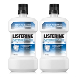 Listerine Linea Igiene Orale Quortidiana Advanced White Colluttorio 2x500 ml