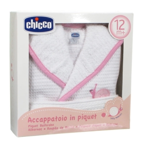 Chicco Linea Detersione Happy Bubbles Accappatoio Rosa Cotone Piquet +12m