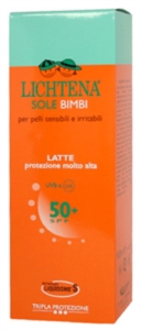Lichtena Linea Sole Bambini Latte Solare SPF50+ Pelli Sensibili Irritabili 100ml