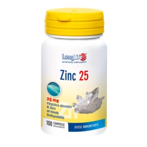 LongLife Linea Sali Minerali Zinc 25 Integratore Alimentare 100 Compresse